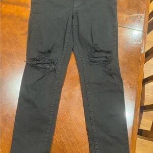 American Eagle Outfitters Black Distressed Jeans